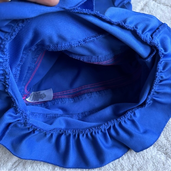 Adidas | Navy and Pink Pleated 3 Stripe Ruffle Polo Dress | Size 18 Months - Picture 5 of 10